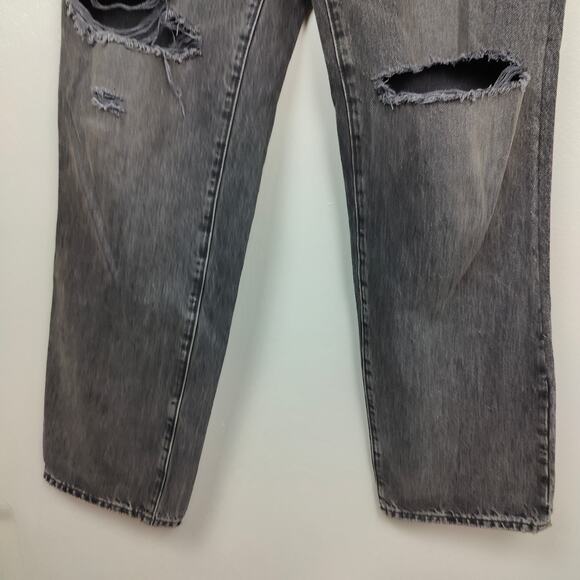 Madewell Baggy Straight Jeans Womens 26 Charcoal Cavell Wash Ripped Edition Y2K - Picture 5 of 10